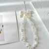 1Pc Pearl Love Heart Bow Beads Cellphone Decor Chain Charm Lanyard Universal Accessories Jewelry Pendant Strap Women Girls