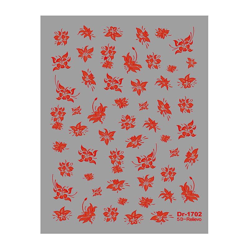 Redanco 5D Embossed Floral 3D Nail and Journal Stickers (Dr1705)