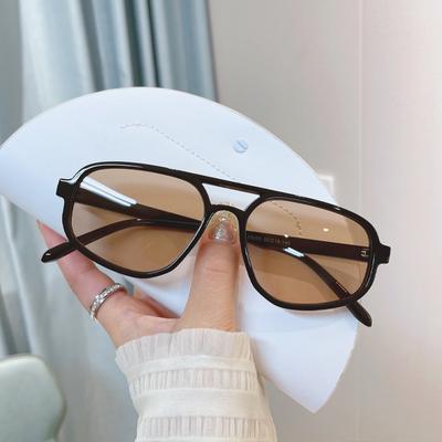 New Women Retro Double Beam Sunglasses Summer Outdoor Ultraviole Proof Sun Glasses Men Shading Sunglasses Uv400 Goggles