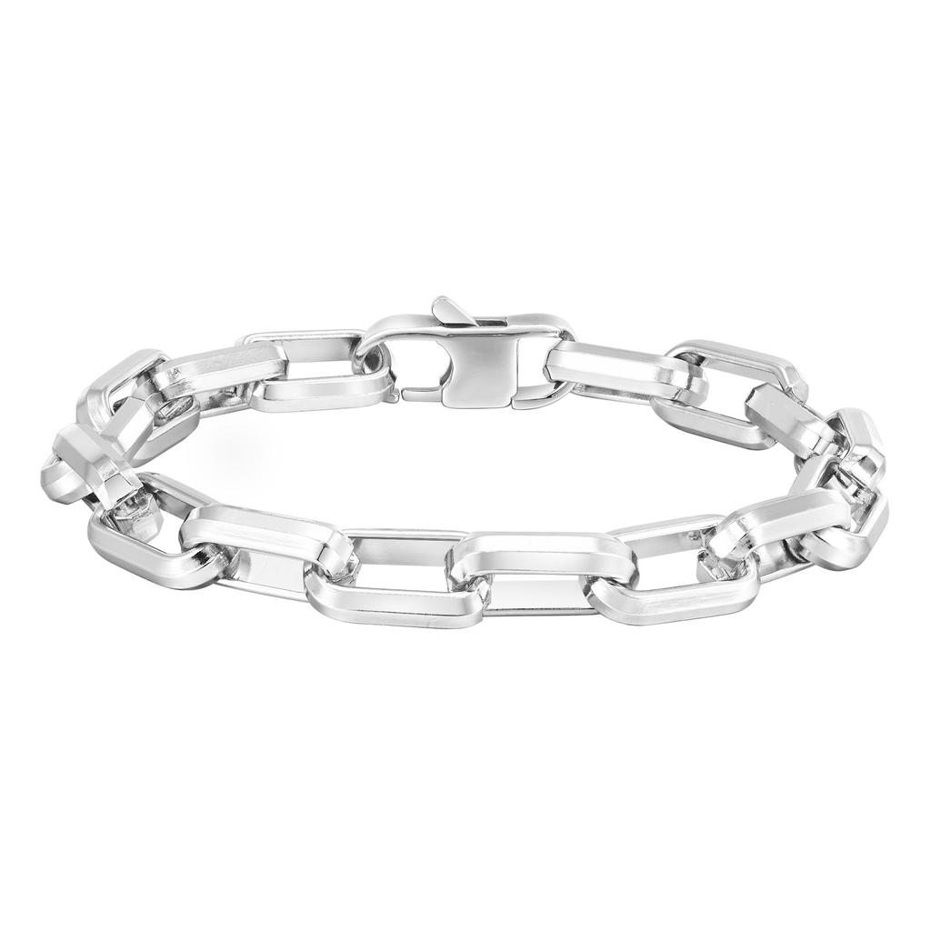 Hip Hop Trendy Punk Vintage Handmade Link Chain 316L Pvd Waterproof Stainless Steel Fashion Jewelry Bracelet for Men