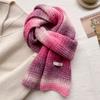 Containing wool gradual change age-reducing girl wind new scarf women's winter versatile knitted wool scarf men