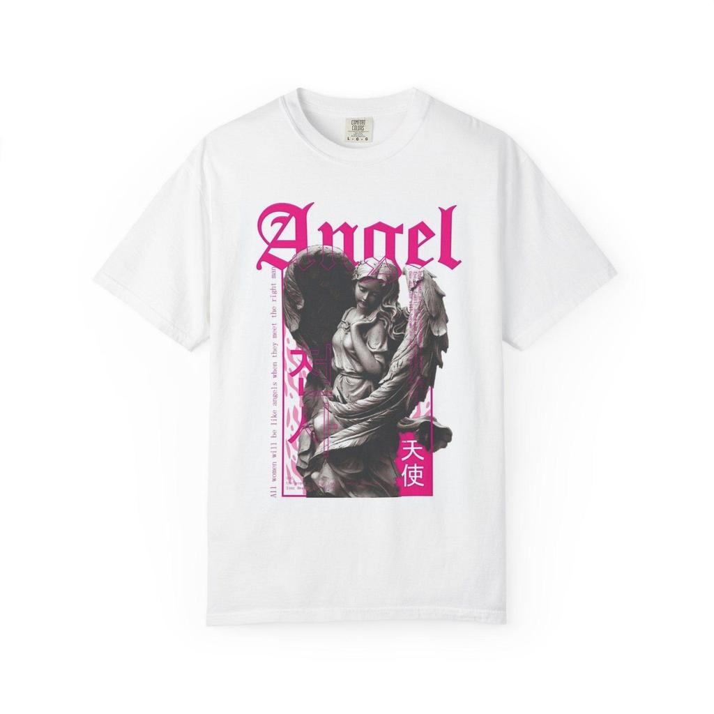 Angel Graphic T Shirt Gothic Streetwear Tee Vintage Statue Unisex Oversized Aesthetic Shirt Grunge Fashion Gift for Him Her