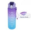 900ML/1000ML Gradient Sports Water Bottle with Time Scale BPA Free Straw Mug Portable Fitness Cup for Kids Outdoor Use