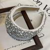 Black Color Crystal Gem Headband Rhinestone Padded Diamante Headband  for Washing Face