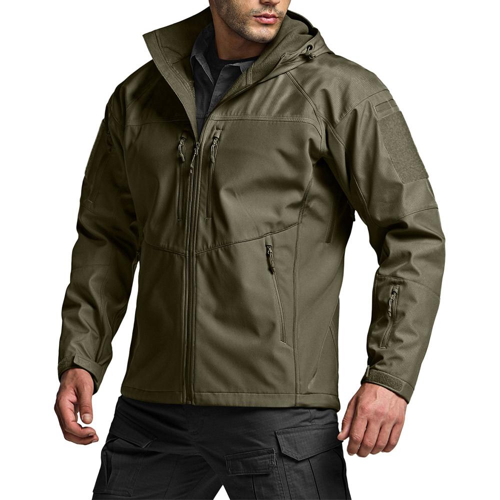 Cqr Lightweight Softshell Fleece-Lined Hooded Outdoor Jacket Thermal Water Repellent (Type B)