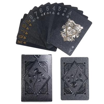Sort Rose Dæk Poker Frosted Vandtæt Plast Spillekort Texas Poker Samling Mindeværdig Skak Praktisk Festgave