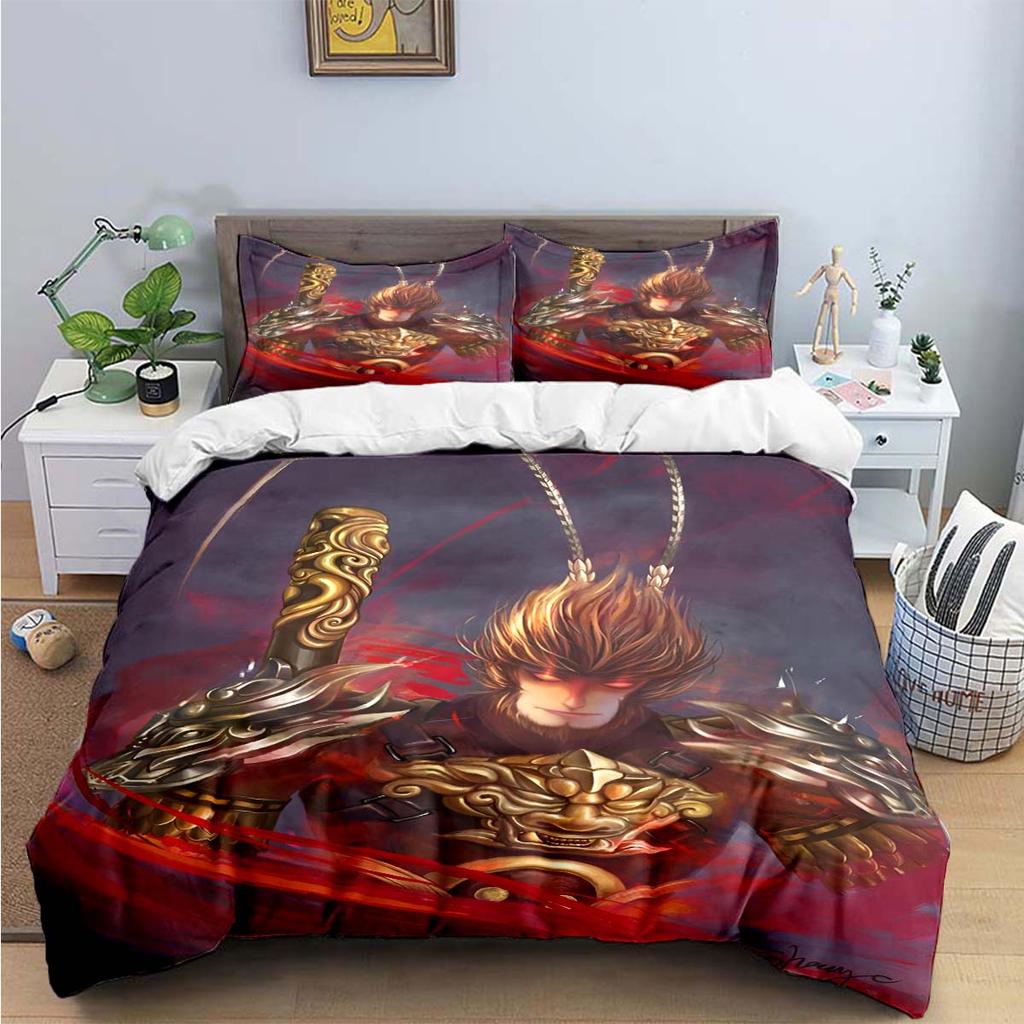 Exquisite Role The Monkey King Printed Bedding Sets Exquisite Set Duvet Cover Bed Comforter Set Bedding Set Luxury Birthday Gift