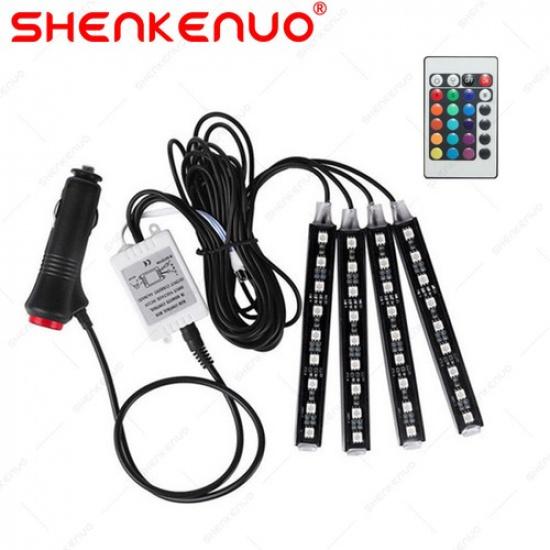 RGB LED Lights Car Interior Floor Decor Atmosphere Strip Lamp Parts Accessories