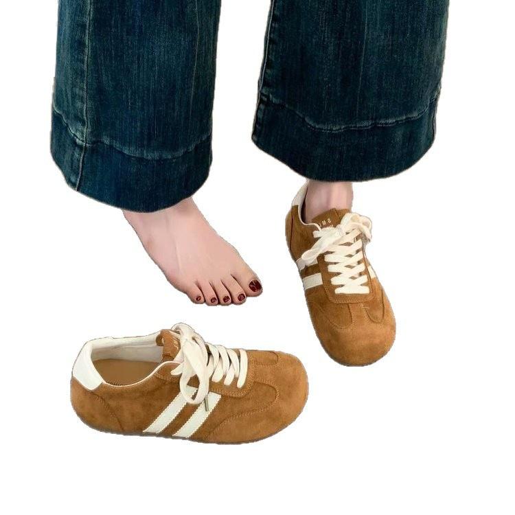 Popular retro flat-bottomed German training shoes women's 2025 autumn new light and comfortable color matching versatile niche casual shoes