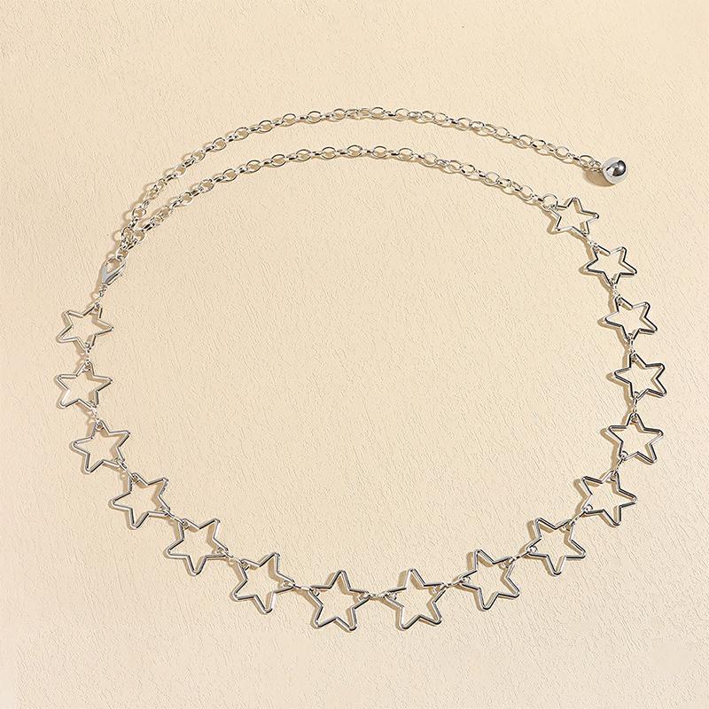 Star Metal Waist Chain Women'S Belt Y2K Dress Short Skirt Cute Japanese Style Personality Chain Belt Student Dress Waist Belt