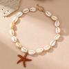 Texturierte Stränge Strand Boho Halskette mit Seestern Choker Neue Muschel Halskette für Damen Mädchen