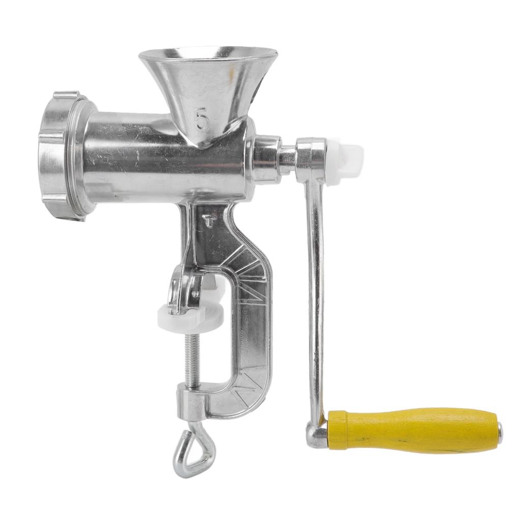 Meat Grinder Small Aluminum Alloy Composite Wood Incisive Blade Silver Manual Meat Stuffer Sausage Maker for Beef Pork