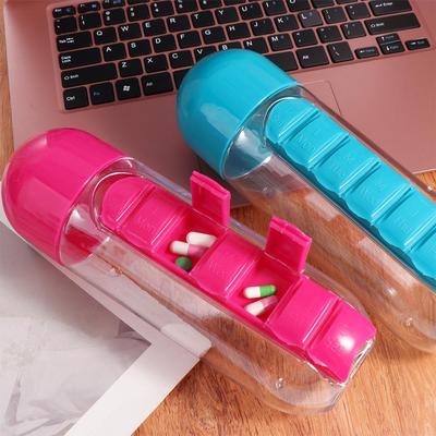 Leak-Proof Medicine Box Water Bottle Pill Boxes Sports Water Bottle  Camping