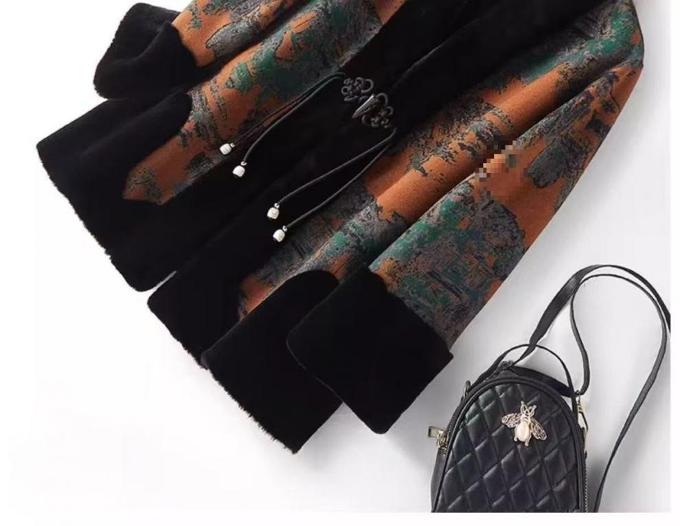 Mom's Reversible Faux Fur and Leather Coat - Women's Winter Fashion for Mid-Aged & Elderly