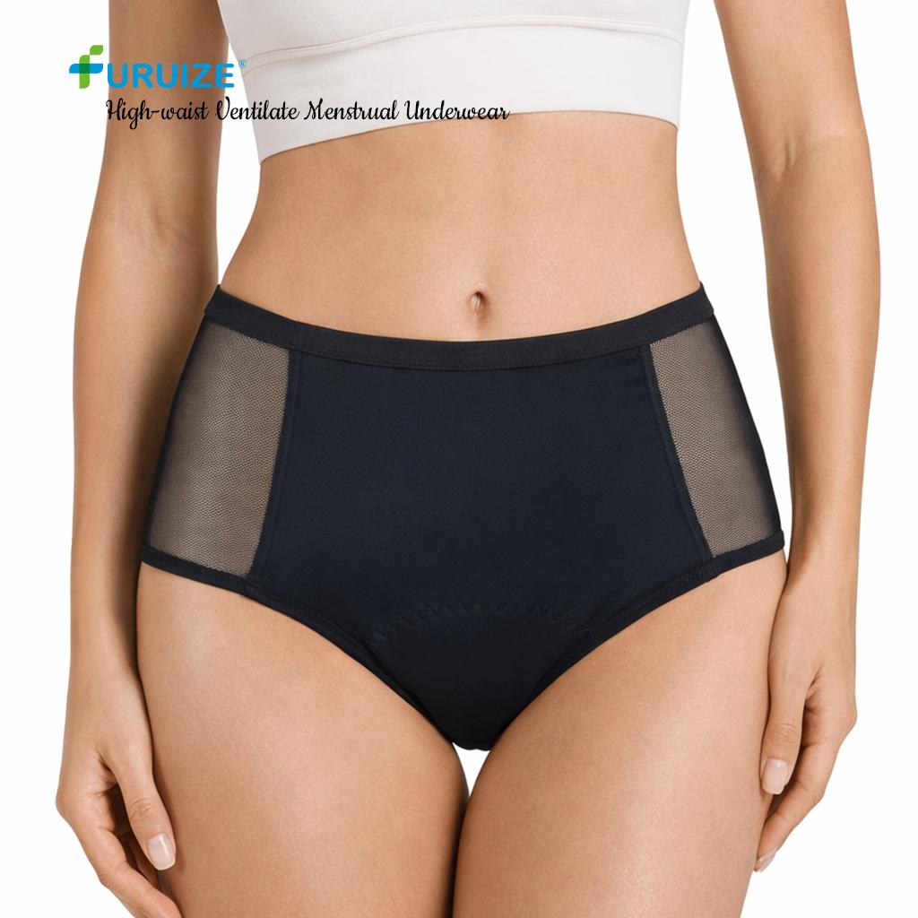 Furuize Womens Menstrual Panties Leak Proof Menstrual Period Panties Reusable Breathable Menstrual Underwear  Factory чёрный