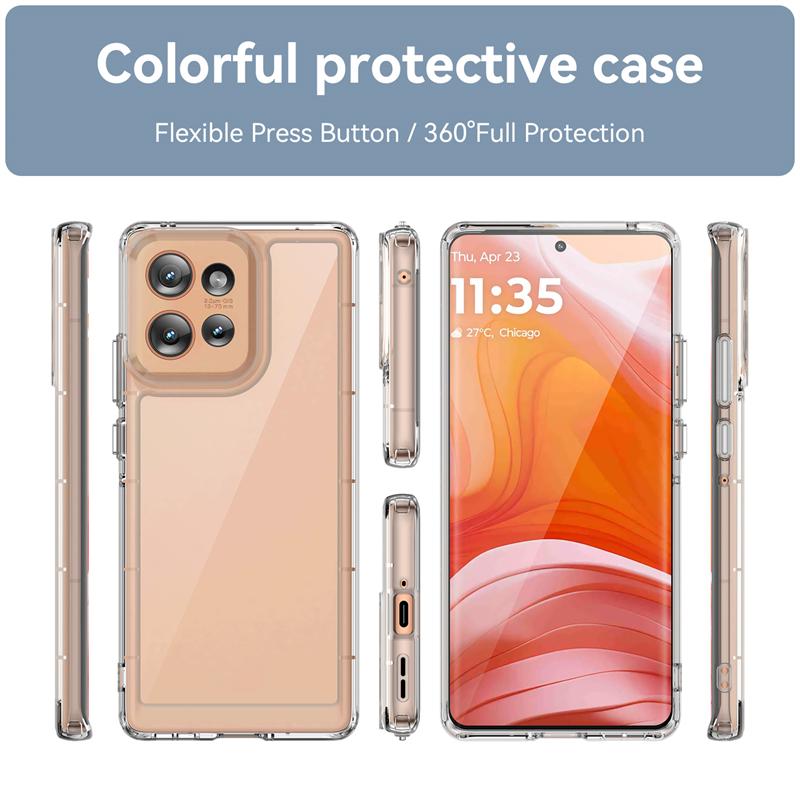 For Moto Edge 50 Case Cover Motorola Moto Edge 50 Capa Shockproof Bumper Armor Back Transparent Colour Clear Fundas Moto Edge 50
