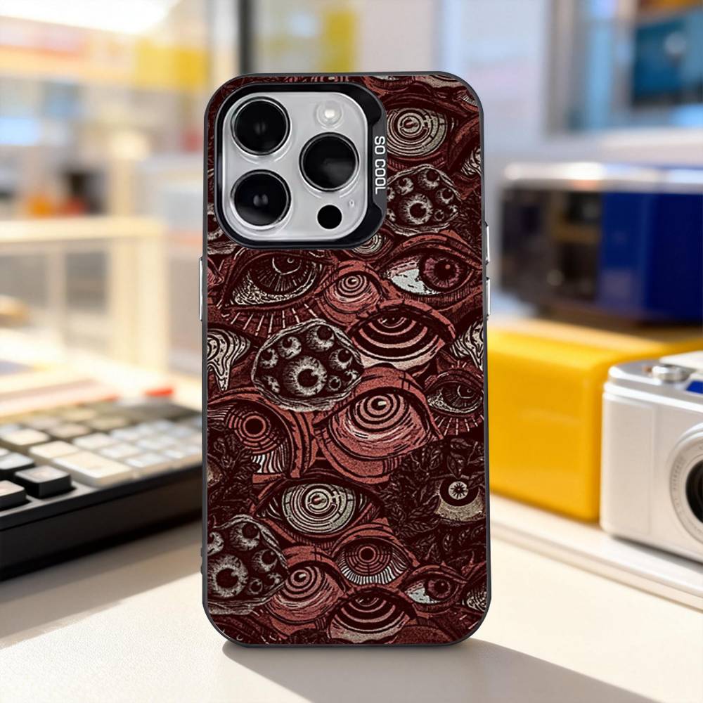 Horror Scary Face Eyes Phone Case For iPhone 11,12,13,14,15,16,17,Pro,Max,Plus,E,Air,Mini IMD Matte Black