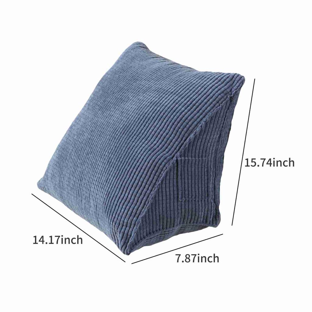 Dreieckiges Lesekissen mit Reißverschlusstasche, dreieckiges Keilkissen, kleines Rückenstützkissen