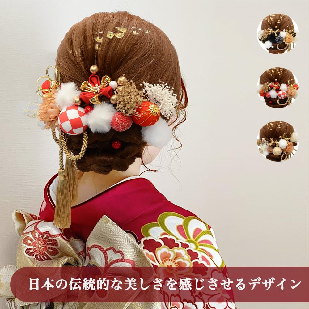 Available in 3 Perfect for and This hair accessory features Japanese dried and artificial Perfect for and colors. Coming-of-Age Ceremonies,