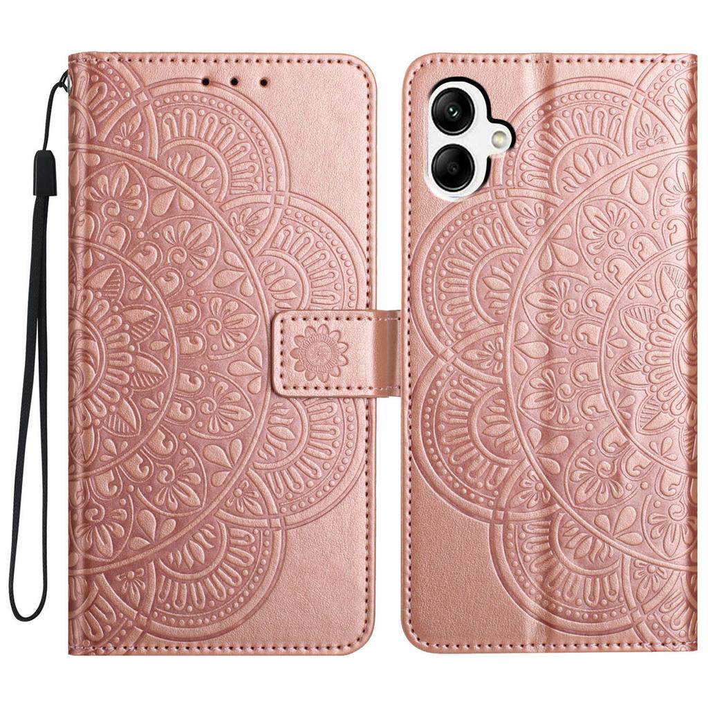 Für Samsung Galaxy A06 4G Lederhülle mit Kartenfächern Mandala-Muster Handyhülle Ständer
