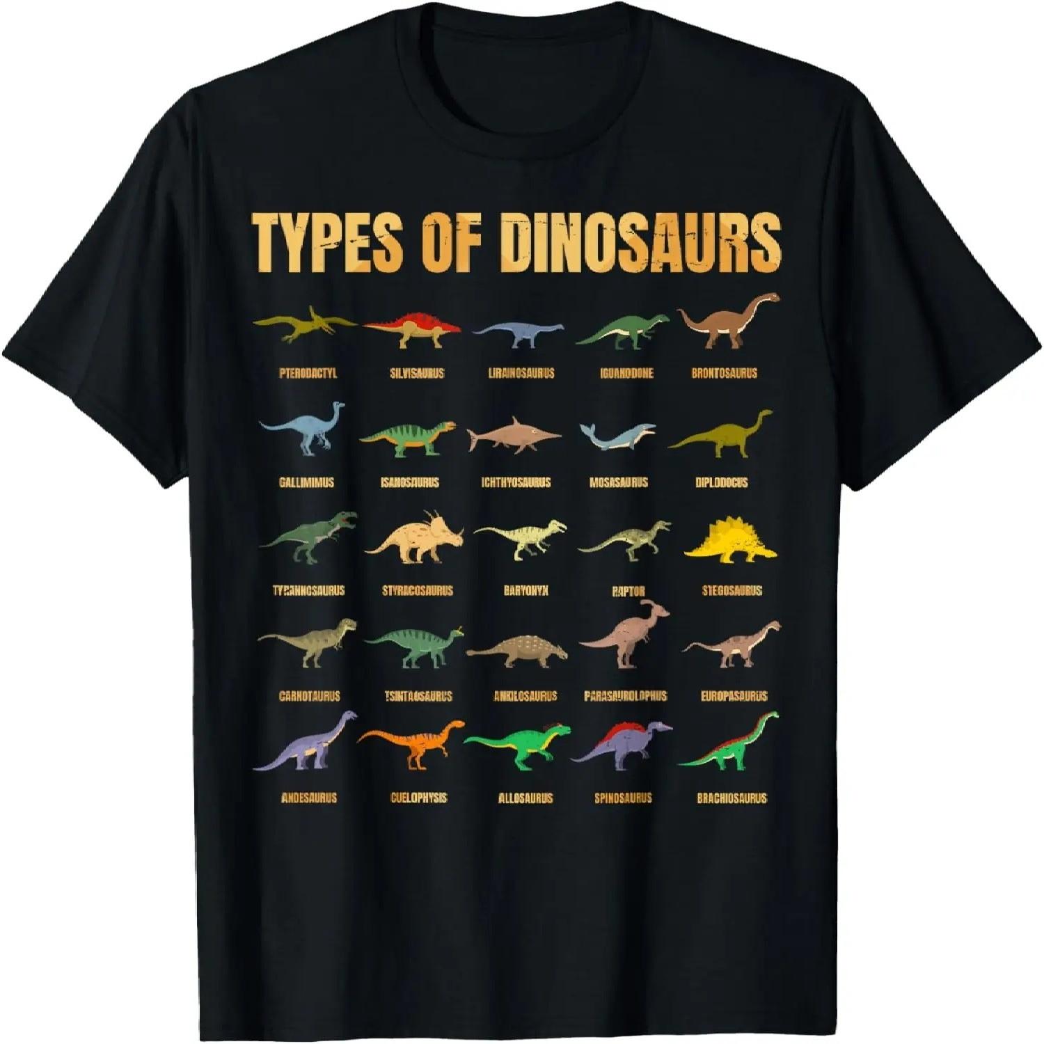 Types Of Dinosaurs - Dino Identification - Rex Dinosaur Type T-Shirt S чёрный