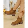 Women's Shoes 2025 High Quality Belt Buckle Women's Boots Fashion Plus Size Modern Boots Women Hot Sale Round Toe Naked Boots