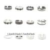 12 Stück Verstellbare Zehenringe Fingerringe Set für Damen Mädchen Silber Gold Farbe Offenes Design Fuß Hand Schmuck Mode Accessoirexxx