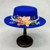 Dark Brown Faux Floral Felt Hat Wedding Hat Women'S Jazz Hat Panama French Elegant Felt Hat Somprero Mujer  Chapeau Femme Luxe