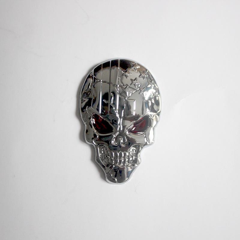 Skull Metal Alloy Car Emblem Decorative Sticker - Scratch Cover & Body Decoration Accessory