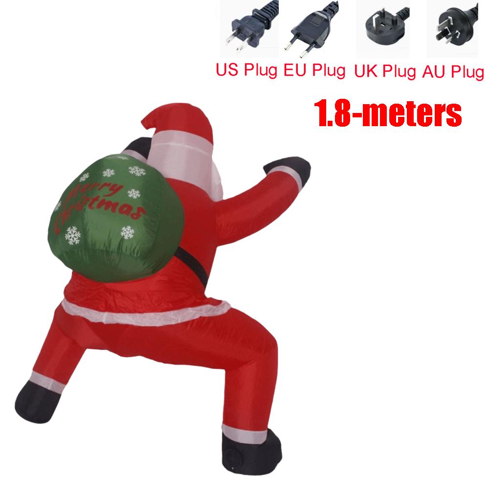 Giant Climbing Santa LED Lighted Waterproof Inflatable Christmas Decor Polyester Inflatable LED Lighted Inflatable Outdoor Use