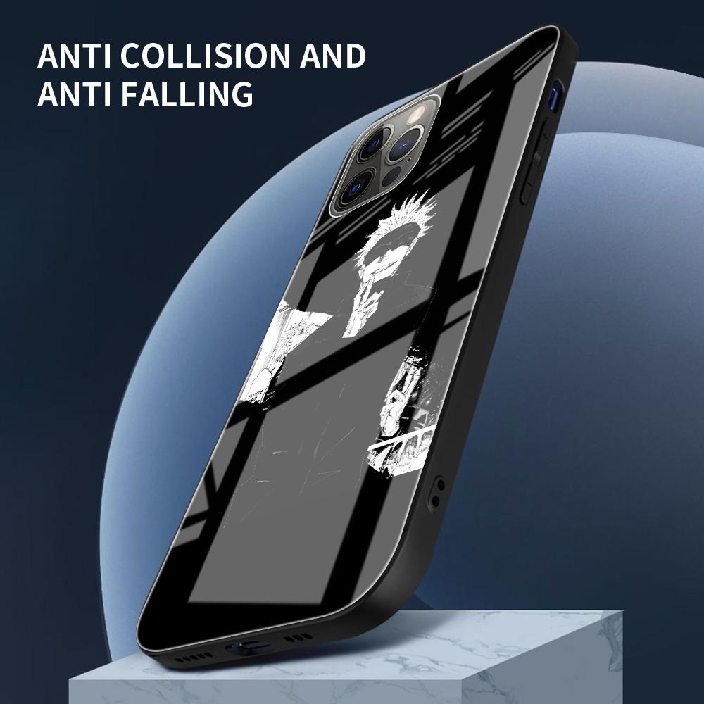 Tempered Glass Case Apple iPhone 13 12 Mini 11 Pro Max XR XS SE 2020 7 8 Plus 6 6S X Phone Cover Back Shell Jujutsu Kaisen Gojo