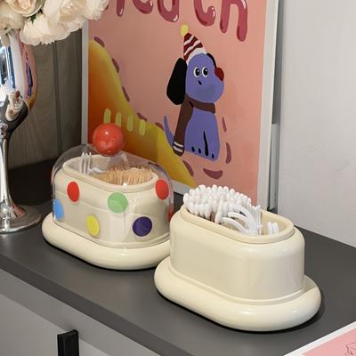 This Toothpick Holder Design Is Both Cute And Elegant. It Is a New Cotton Swab Storage Box, Toothpick Dispenser, Transparent Bathroom Storage Box