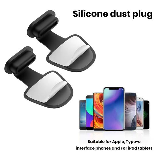 Cell Phone Silicone Dust Plug for iPhone for Android 8Pin Type-C Waterproof Tablet Mobile Phone Charging Port Cover Dust Protector Stopper