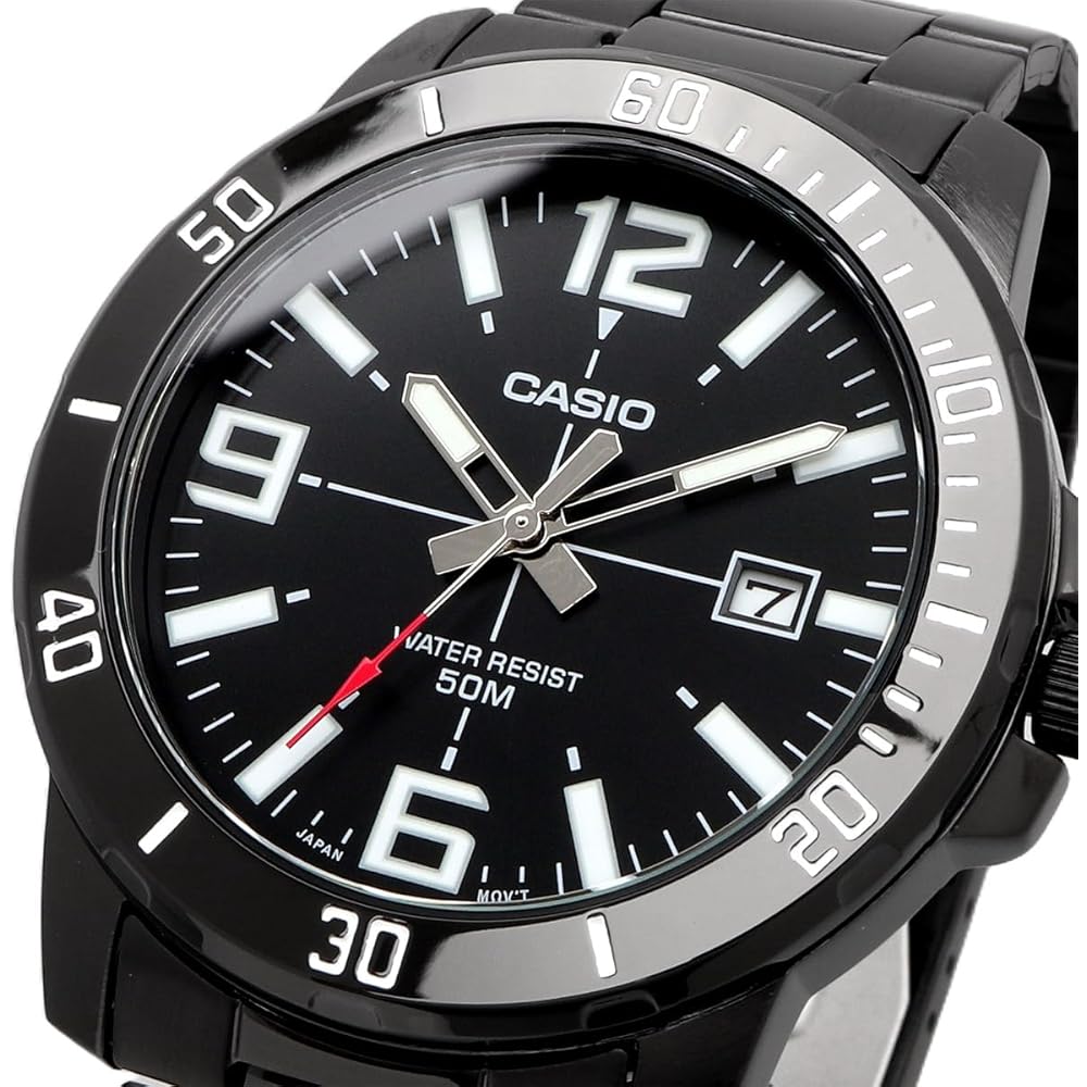 Casio Standard Analog Quartz Men's Watch MTP-VD01B-1BV Black Metal Band Imported Model