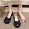 2025 New Korean Version Mary Jane Single Shoes New Summer Round Head Soft Sole Doudou Shoes Versatile Flat Bottom Shallow Mouth Women's Shoes