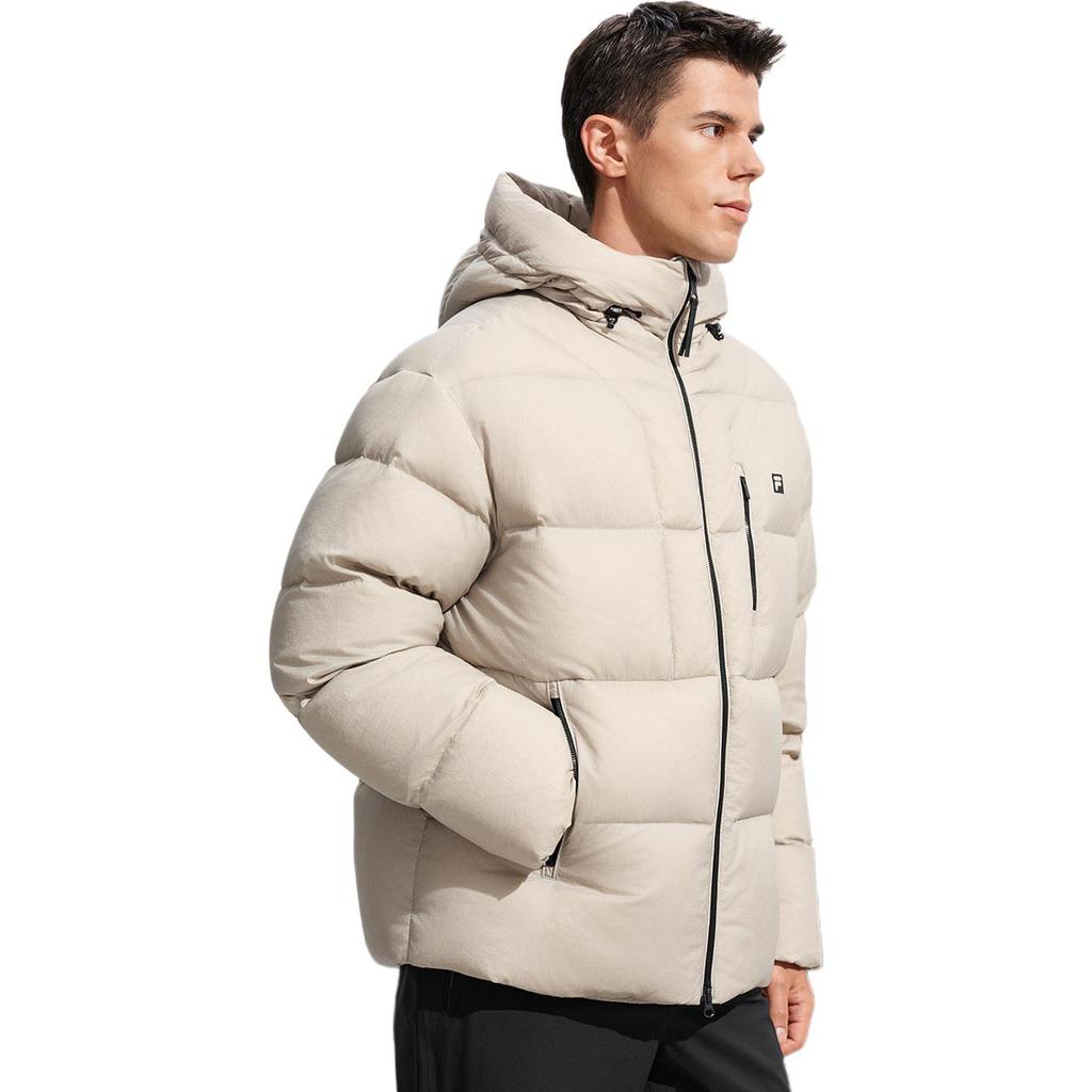 FILA Fitness Down Jackets Men's Hazy Gray Brown BG Hooded Moderate Other A51M541902F-BG