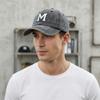 Vintage Washed Cotton Dad Hat Baseball Cap - 2-Tone A-Z Initial Embroidery Adjustable Unisex Team Cap for Men Women
