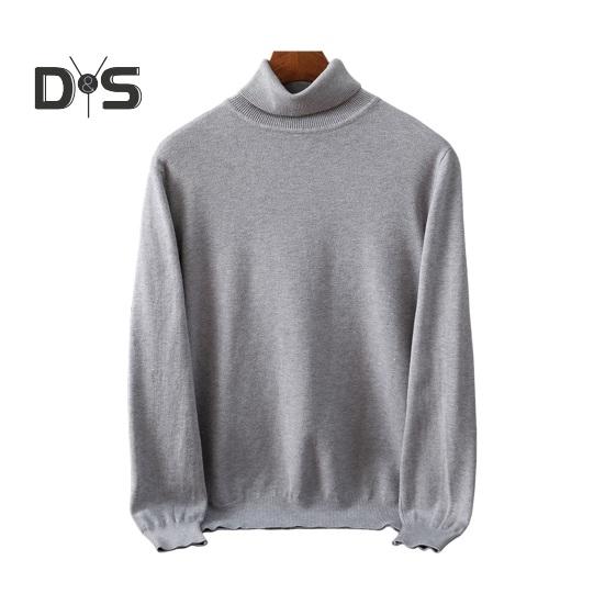 Podzim Zima Pánský svetr Vysoký límec Úplet Silný Elastický Dlouhé Rukávy Teplé Jednobarevné Spodní Úplety Volné Denní nošení Pracovní svetr