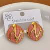 Pendientes Cuadrados Vintage de Gota de Aceite de Colores para Mujer Personalidad Colores Contrastantes Irregulares Moda Fiesta Circonita