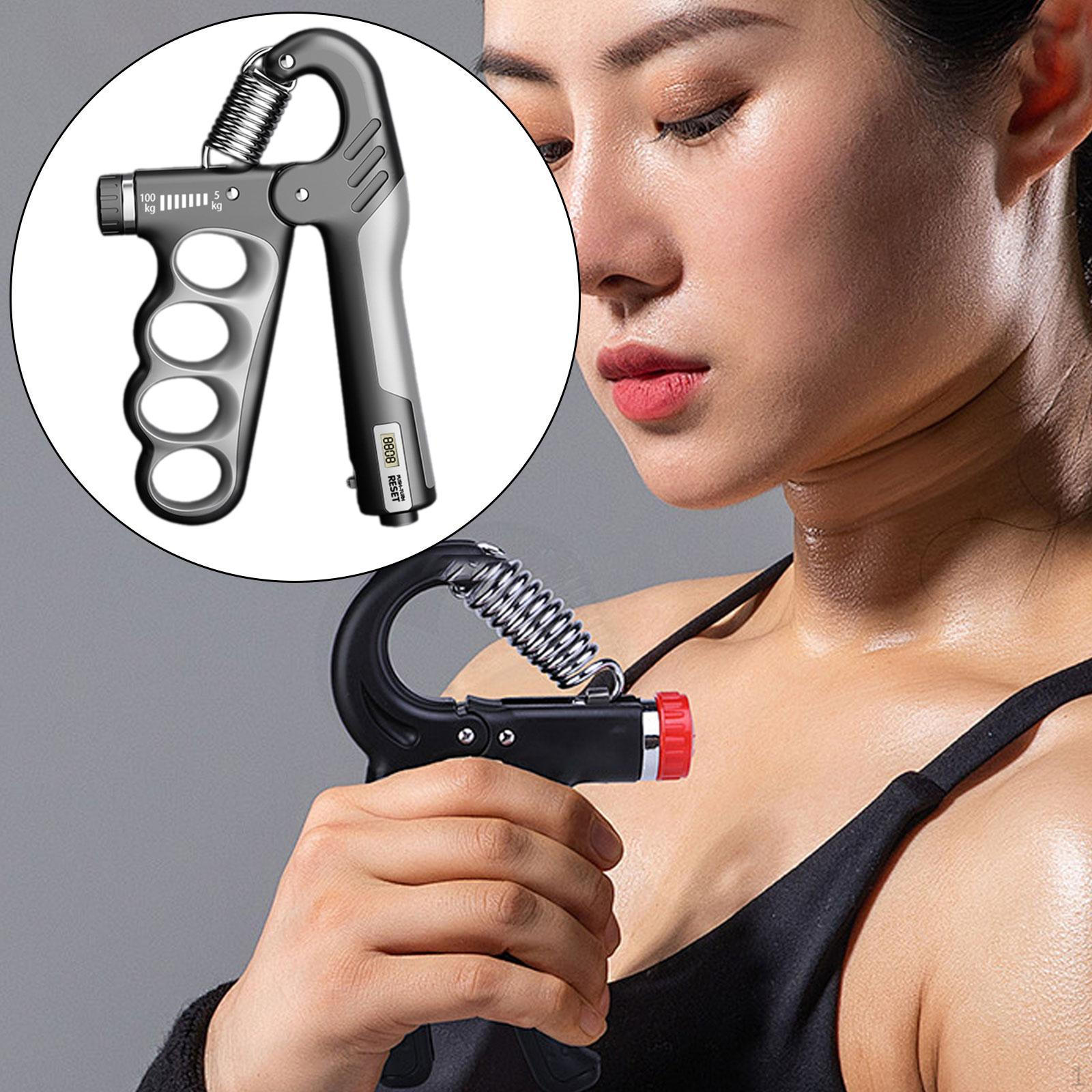

Hand Grip Strengthener Finger Exerciser 5-100kg Home Gym Forearm Strength Trainers, серый