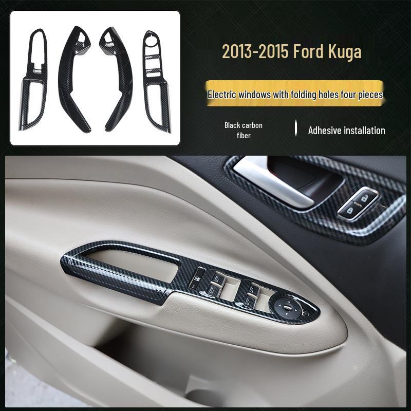 13-15 Kuga Kohlefaser Navigationskonsolenaufkleber - Pfirsichholz-Stil