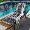 Custom Knight Beach Towel Personalized Name Medieval Armor Microfiber Bath Towels Soft Quick Dry Swimming Pool Lounger