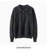 Women's Polo Neck Half-Zip Cashmere Sweater - Light, Elegant, Long Sleeve Pullover for Autumn/Winter.