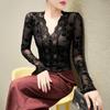 Elegant Black Lace V-Neck Slimming Top