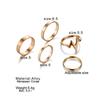 5Pcs ECG Lightning Wave Pattern Adjustable Finger Ring Set Women Accessories Girl Gift Mujer Jewelry