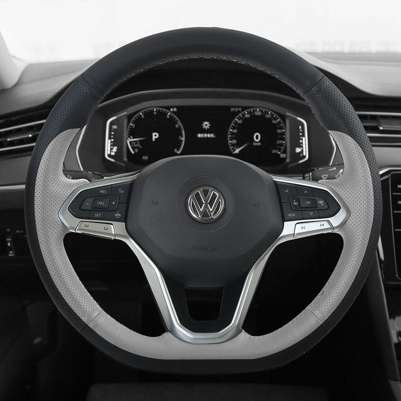 Hand Stitched Genuine Leather Steering Wheel Cover VW Lavida Lamando Passat Bora Magotan T-Roc Tayron