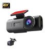 HD Dobbeltlinse Dashcam, 4K Ultra vidvinkel Natkamera, WiFi Dobbeltoptagelse For og Bag, og GPS-optager til Køretøjet