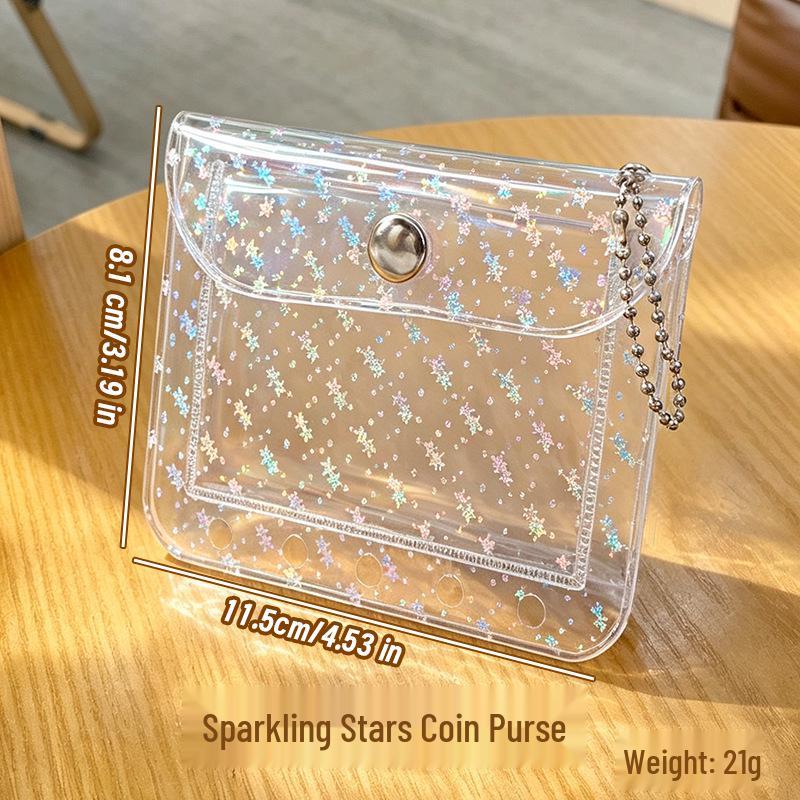 Upgraded A8M5 Double-Sided Loose-Leaf Card Holder & Transparent Coin Purse