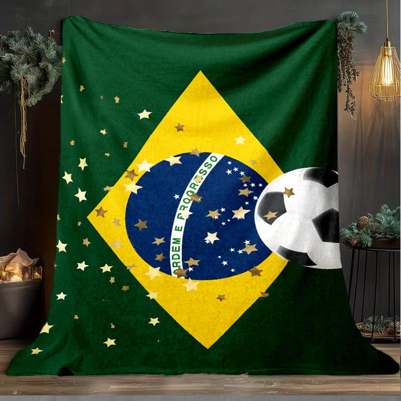 1PC Brazil Artwork Printed Soft Flannel Blanket Throw for Adult Bedroom Living Room Sofa Camping Travel Fan Gifts Christmas Gifts