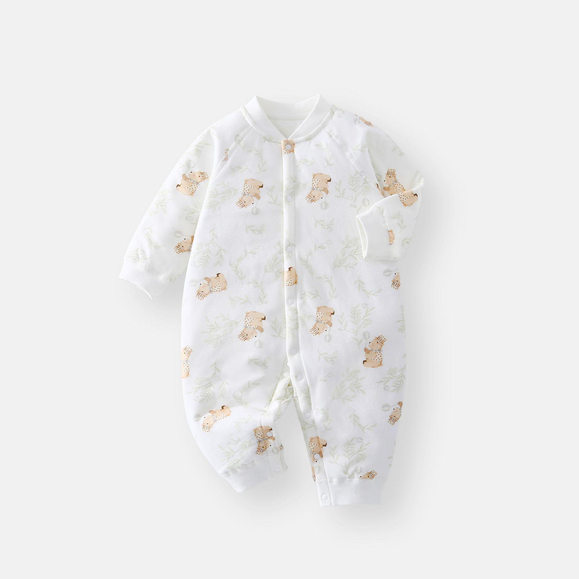 

Thickened Double-Breasted Baby Romper: Warm Padded Cotton Suit for Autumn & Winter Crawling, Boneless Design. 59cm